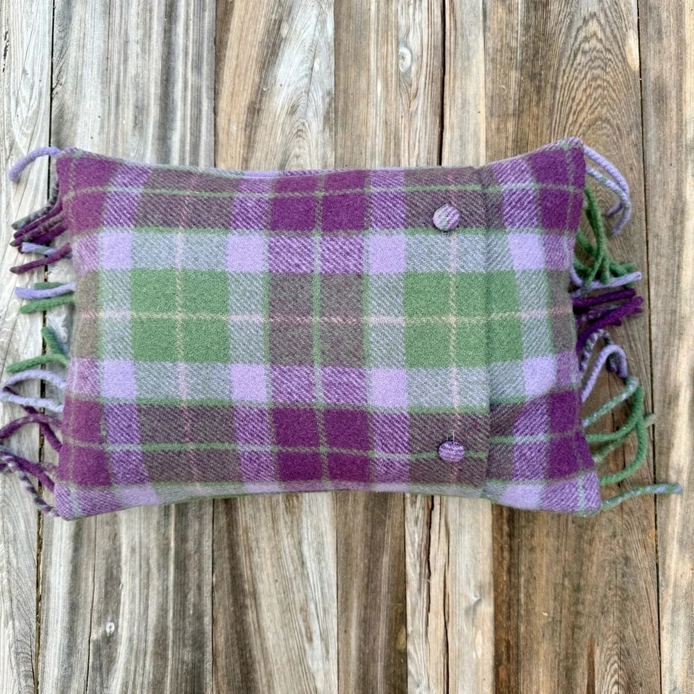 Ralph‎ Lauren Home Whittington Plaid Wool Pillows Pair Fringe Tartan